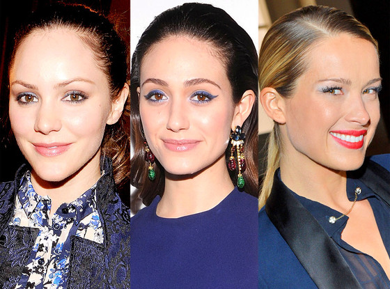 Blue Eyeshadow: Katharine McPhee, Emmy Rossum, Petra Nemcova Blue Eyeshadow: Katharine McPhee, Emmy Rossum, Petra Nemcova